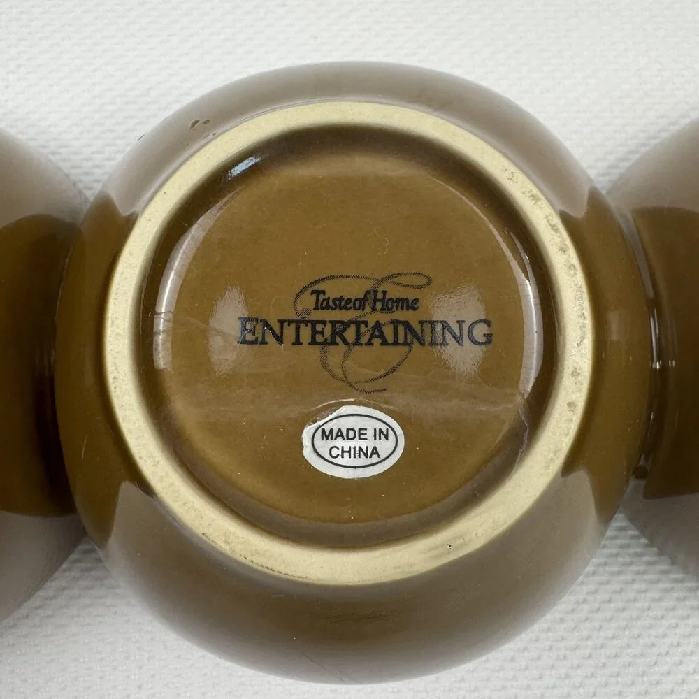 Taste Of Home Entertaining Brown Ceramic 4 Section Serving Dish Condiment Bowl - Picture 4 of 13